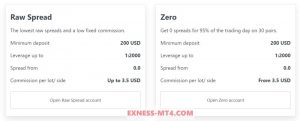 Raw Spread and Zero account