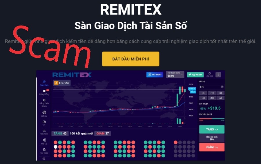 Remitex là lừa đảo