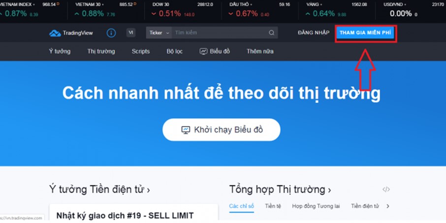 Cách đăng ký tài khoản TradingView miễn phí