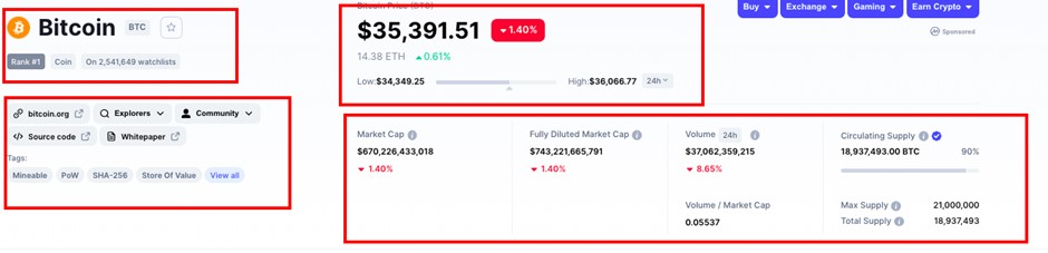 Hướng dẫn cách xem thông tin chi tiết của một đồng coin