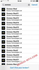 Instructions to login MT4 Exness on iOS